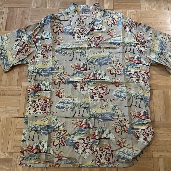 Vintage Pierre Cardin Men's Hawaiian Island Beach Vacation Surf Shirt Large - Picture 1 of 6